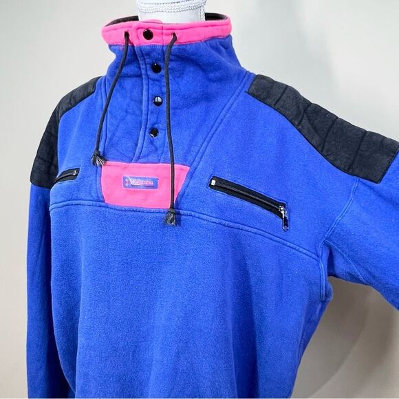 VTG Columbia 1/4 Snap Retro 90’s Sweatshirt Large - Picture 3 of 12